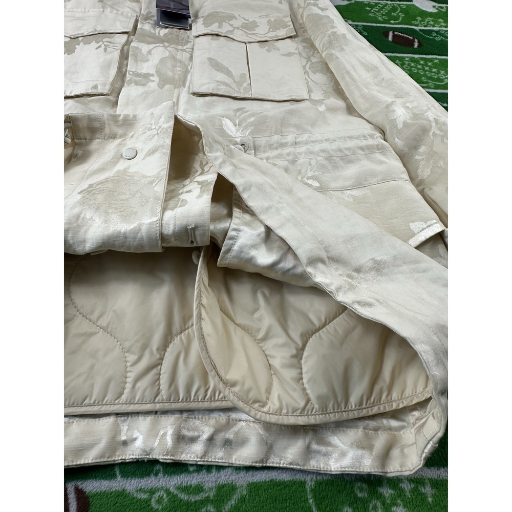 Ralph Lauren Purple Label Ivory Linen Blend Floral Hooded Padded Jacket SZ 4 NWT - Picture 14 of 14